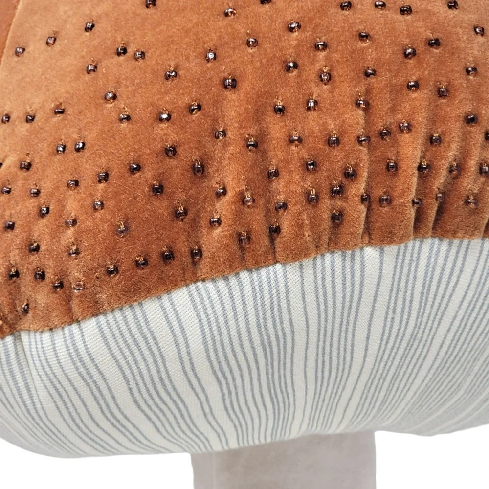 John‎ Derian X Target 2024 Mushroom Pillow Brown Embellished Thanksgiving New